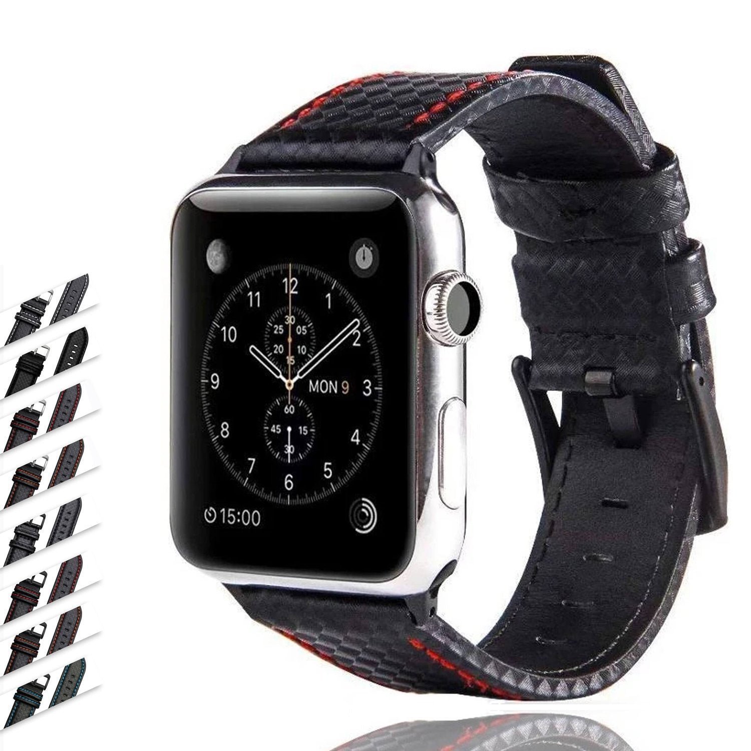 resize.jpg Mens Luxury Designers Black A Band Carbon Fiber Leather 7 6 - Image 1